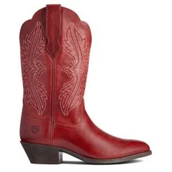Ariat Ladies Heritage R Toe Rosy Red StretchFit Western Boots 10038433 -Ariat Style F21 WMS WEST 10038433 side