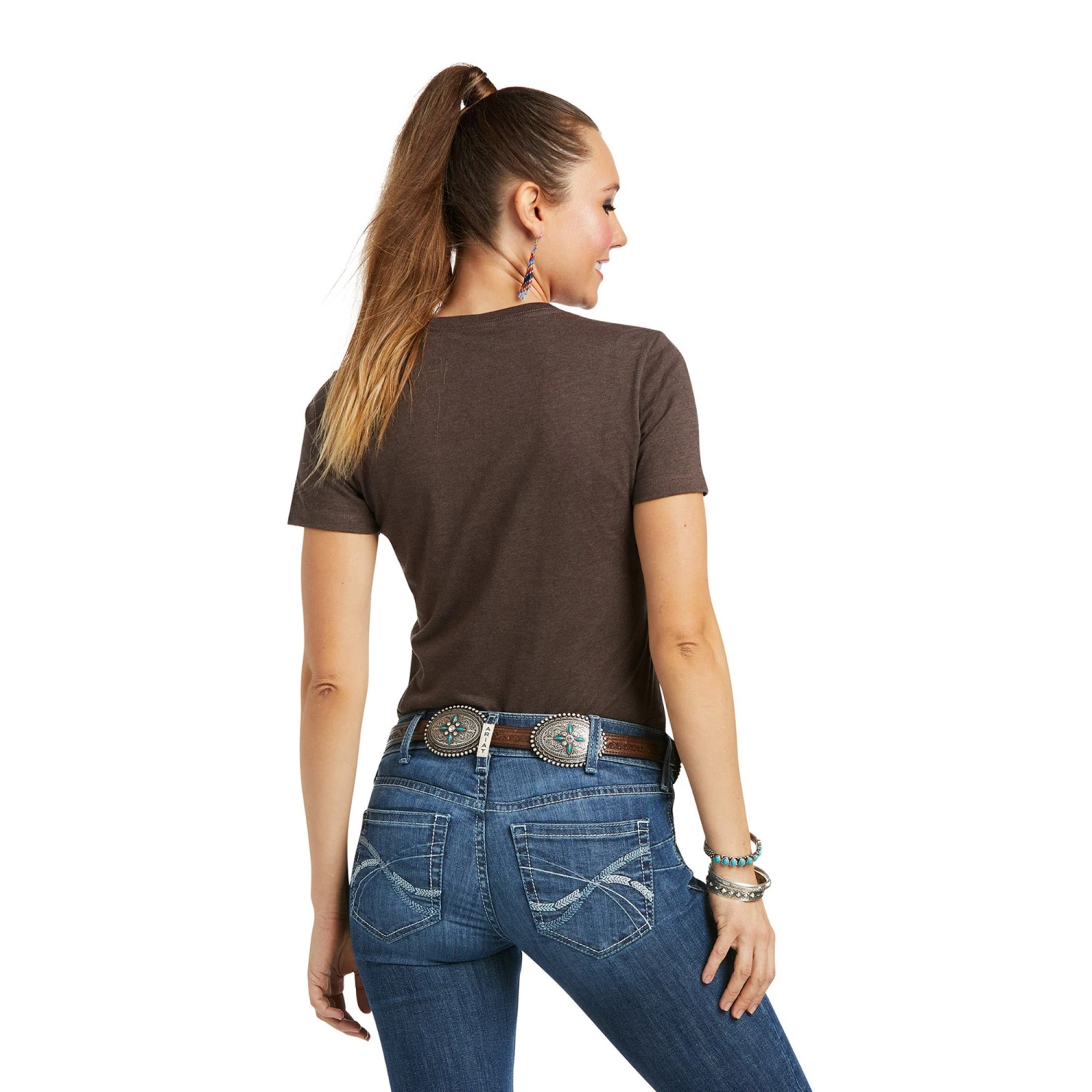 Ariat Ladies Farm Type Short Sleeve Brown Heather T-Shirt 10038620 2 Ariat Ladies Farm Type Short Sleeve Brown Heather T-Shirt 10038620 - Image 2