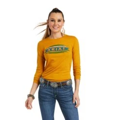 Ariat Ladies Serape Long Sleeve Buckhorn Heather T-Shirt 10038640