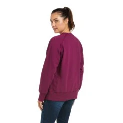 Ariat Ladies Rebar Workman Washed Fleece Purple Sweatshirt 10037604 -Ariat Style F21 WMS WORK 10037604 back