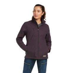 Ariat® Ladies Rebar Stretch Canvas Purple Softshell Jacket 10037661 -Ariat Style F21 WMS WORK 10037661 front