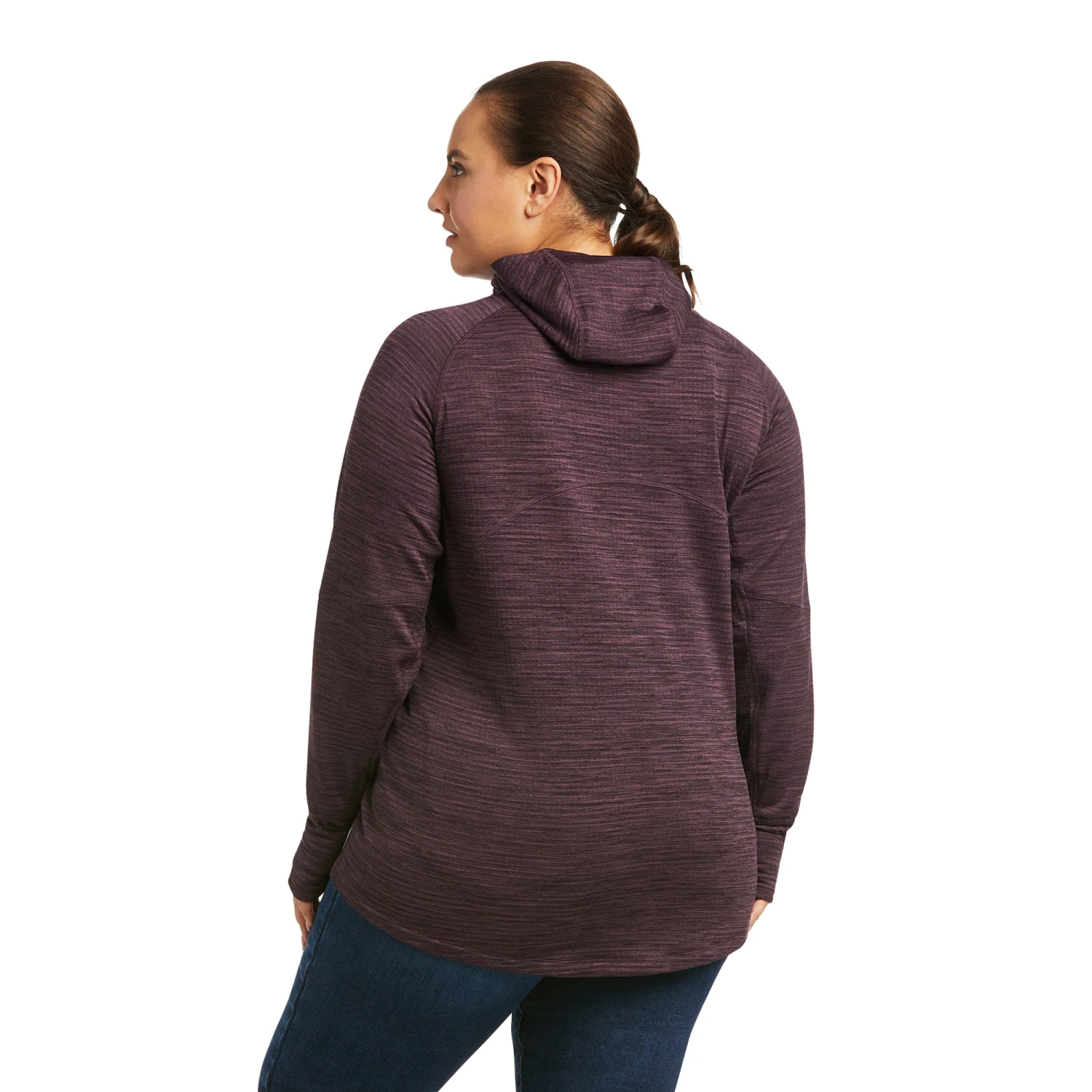 Ariat Ladies Rebar Gridwork Plum Balaclava Baselayer Top 10037677 5 Ariat Ladies Rebar Gridwork Plum Balaclava Baselayer Top 10037677 - Image 5