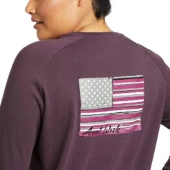 Ariat® Women's Rebar CottonStrong™ Plum Perfect Flag T-Shirt 10037702 -Ariat Style F21 WMS WORK 10037702 detail01 plus 5e96c0c2 64f2 4427 9547 cdce632c230b
