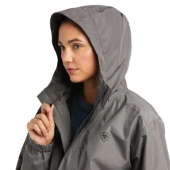 Ariat® Ladies Rebar Stormshell Logo Waterproof Grey Jacket 10037843 7 Ariat® Ladies Rebar Stormshell Logo Waterproof Grey Jacket 10037843 -Ariat Style F21 WMS WORK 10037843 detail03