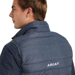 Ariat® Men's Ideal Down Charcoal Heather Vest 10041372 8 Ariat® Men's Ideal Down Charcoal Heather Vest 10041372 -Ariat Style F22 MNS ENGL 10041372 detail02