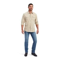 Ariat® Men's Jurlington Retro White Pepper Snap Shirt 10041409 -Ariat Style F22 MNS WEST 10041409 full