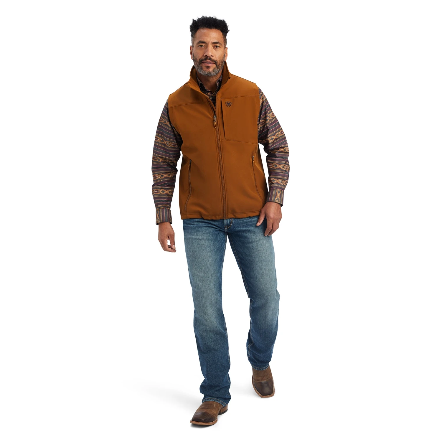 Ariat® Men's Logo 2.0 Chestnut Softshell Vest 10041620 4 Ariat® Men's Logo 2.0 Chestnut Softshell Vest 10041620 - Image 4