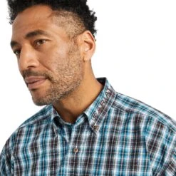 Ariat® Men's Pro Team Cade Ocean Depth Button Down Shirt 10042361 -Ariat Style F22 MNS WEST 10042361 detail01
