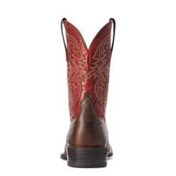 Ariat® Men's Sport Pardner Matte Brown & Red Square Toe Boots 10042391 -Ariat Style F22 MNS WEST 10042391 heel