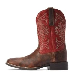 Ariat® Men's Sport Pardner Matte Brown & Red Square Toe Boots 10042391 -Ariat Style F22 MNS WEST 10042391 side