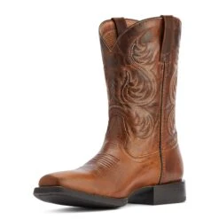 Ariat® Men's Sport Boss Man Rich Cognac Square Toe Boots 10042399 -Ariat Style F22 MNS WEST 10042399 medial d270c9a1 0e2a 4852 9dd9 9f53aef5ebc5