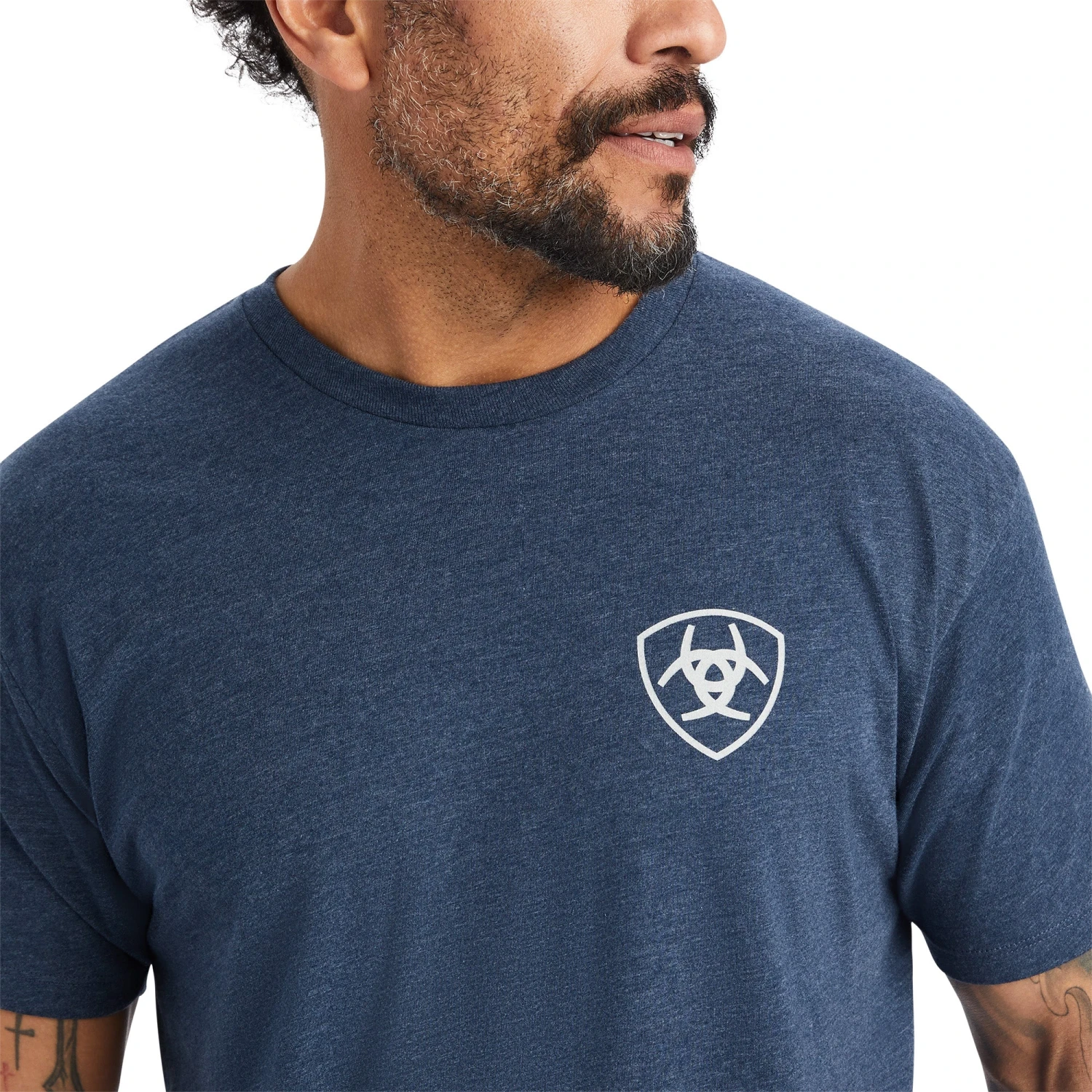 Ariat® Men's Lucky Horseshoe Navy Heather T-Shirt 10042652 3 Ariat® Men's Lucky Horseshoe Navy Heather T-Shirt 10042652 - Image 3