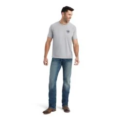 Ariat® Men's Lucky Horseshoe Grey Heather T-Shirt 10042653 7 Ariat® Men's Lucky Horseshoe Grey Heather T-Shirt 10042653 -Ariat Style F22 MNS WEST 10042653 full