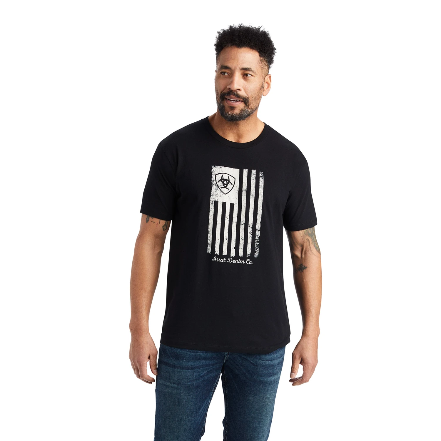 Ariat® Men's American Flag Faded Black T-Shirt 10042654 1 Ariat® Men's American Flag Faded Black T-Shirt 10042654