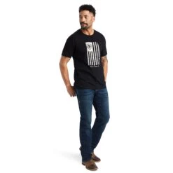 Ariat® Men's American Flag Faded Black T-Shirt 10042654 5 Ariat® Men's American Flag Faded Black T-Shirt 10042654 -Ariat Style F22 MNS WEST 10042654 full