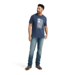 Ariat® Men's Faded American Flag Navy T-Shirt 10042656 -Ariat Style F22 MNS WEST 10042656 full