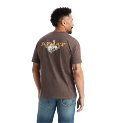 Ariat® Men's Bronc Buster Heather Brown T-Shirt 10042658