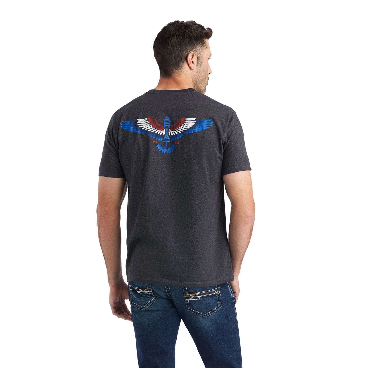 Ariat® Men's Wingspan Charcoal Heather T-Shirt 10042659 1 Ariat® Men's Wingspan Charcoal Heather T-Shirt 10042659