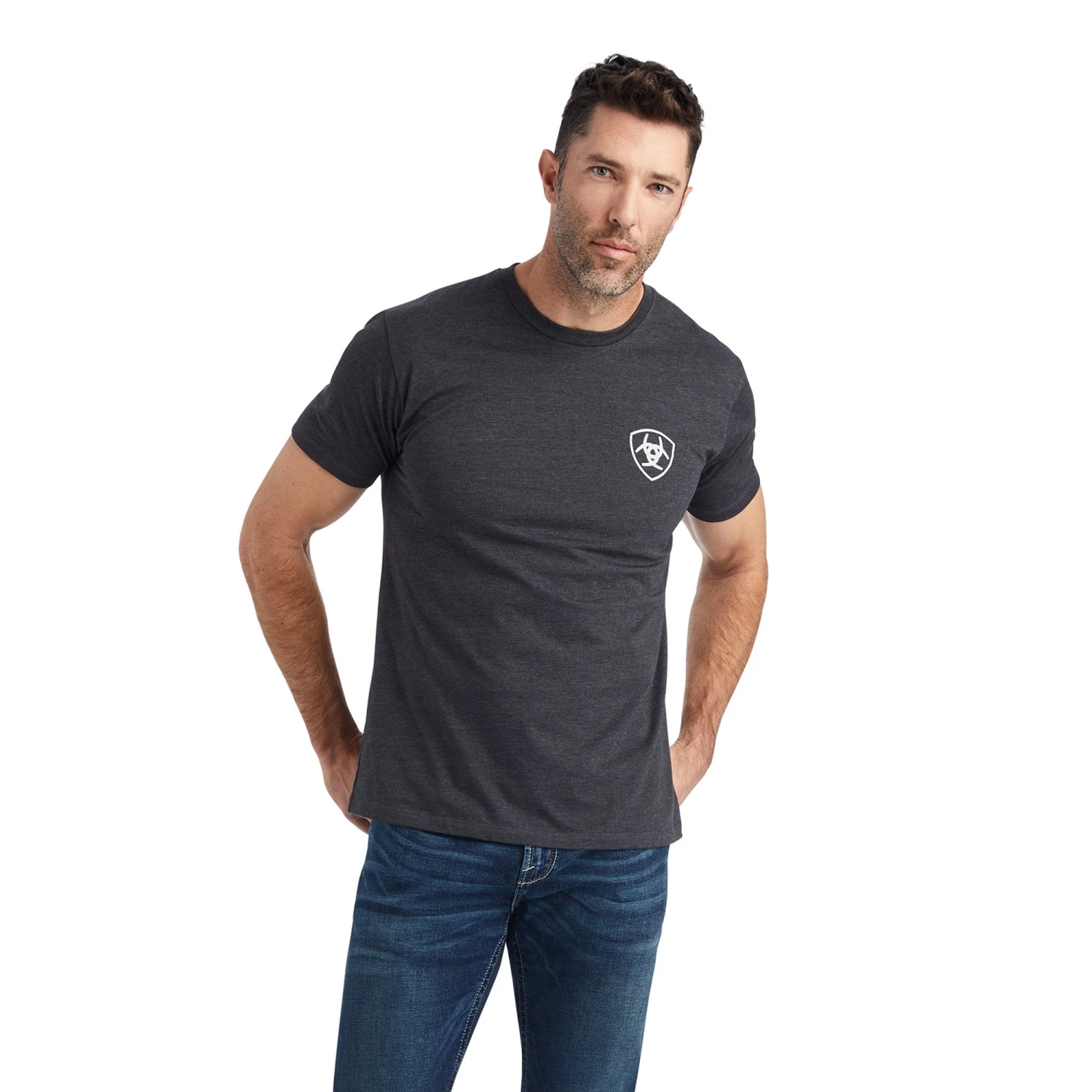 Ariat® Men's Wingspan Charcoal Heather T-Shirt 10042659 2 Ariat® Men's Wingspan Charcoal Heather T-Shirt 10042659 - Image 2