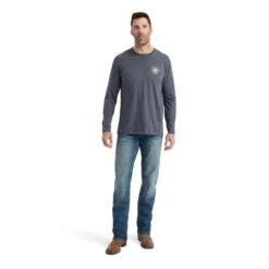 Ariat® Men's Land Of The Free Titanium Heather T-Shirt 10042778 -Ariat Style F22 MNS WEST 10042778 full