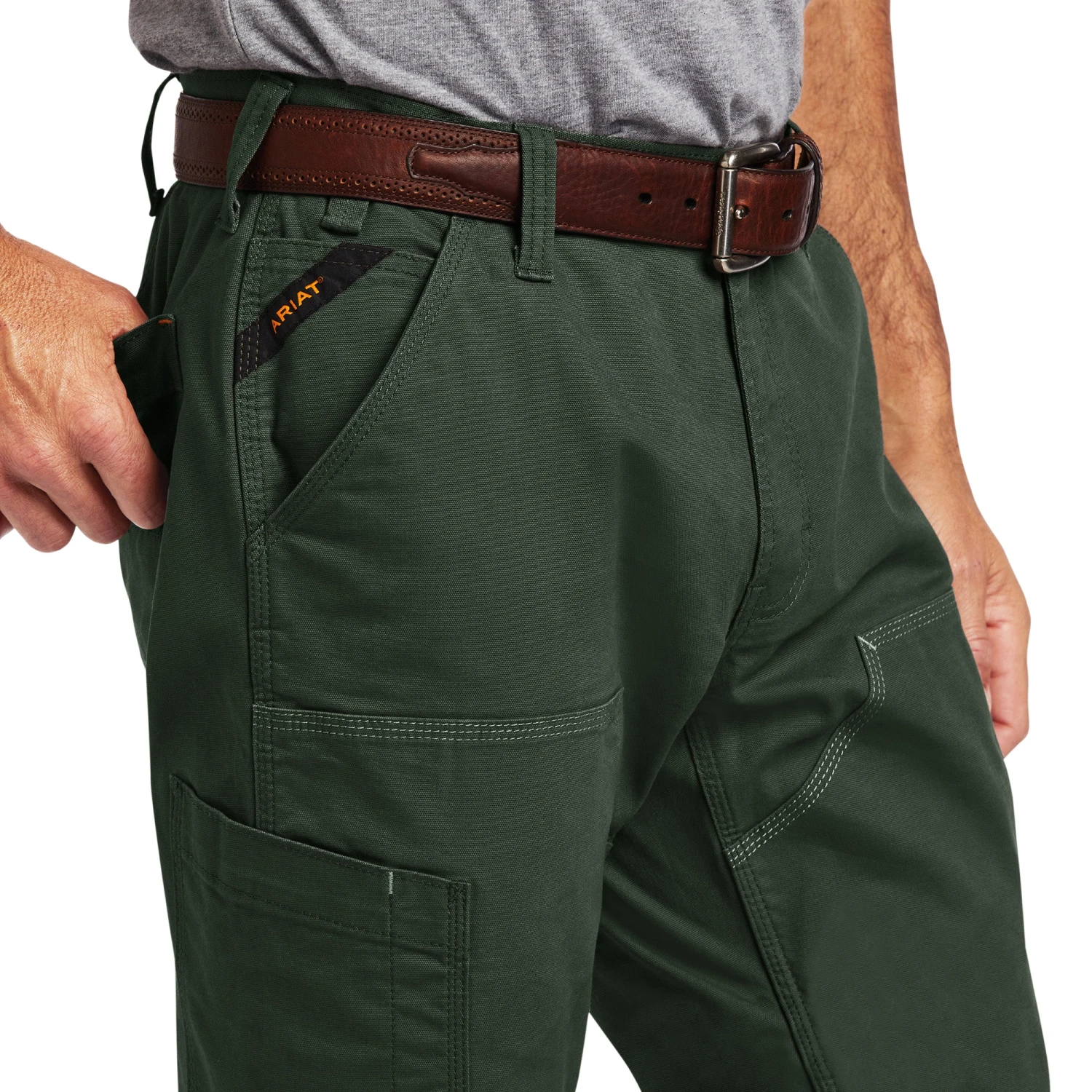 Ariat® Men's Rebar M4 DuraStretch™ Dark Sage Straight Leg Pants 10041082 4 Ariat® Men's Rebar M4 DuraStretch™ Dark Sage Straight Leg Pants 10041082 - Image 4