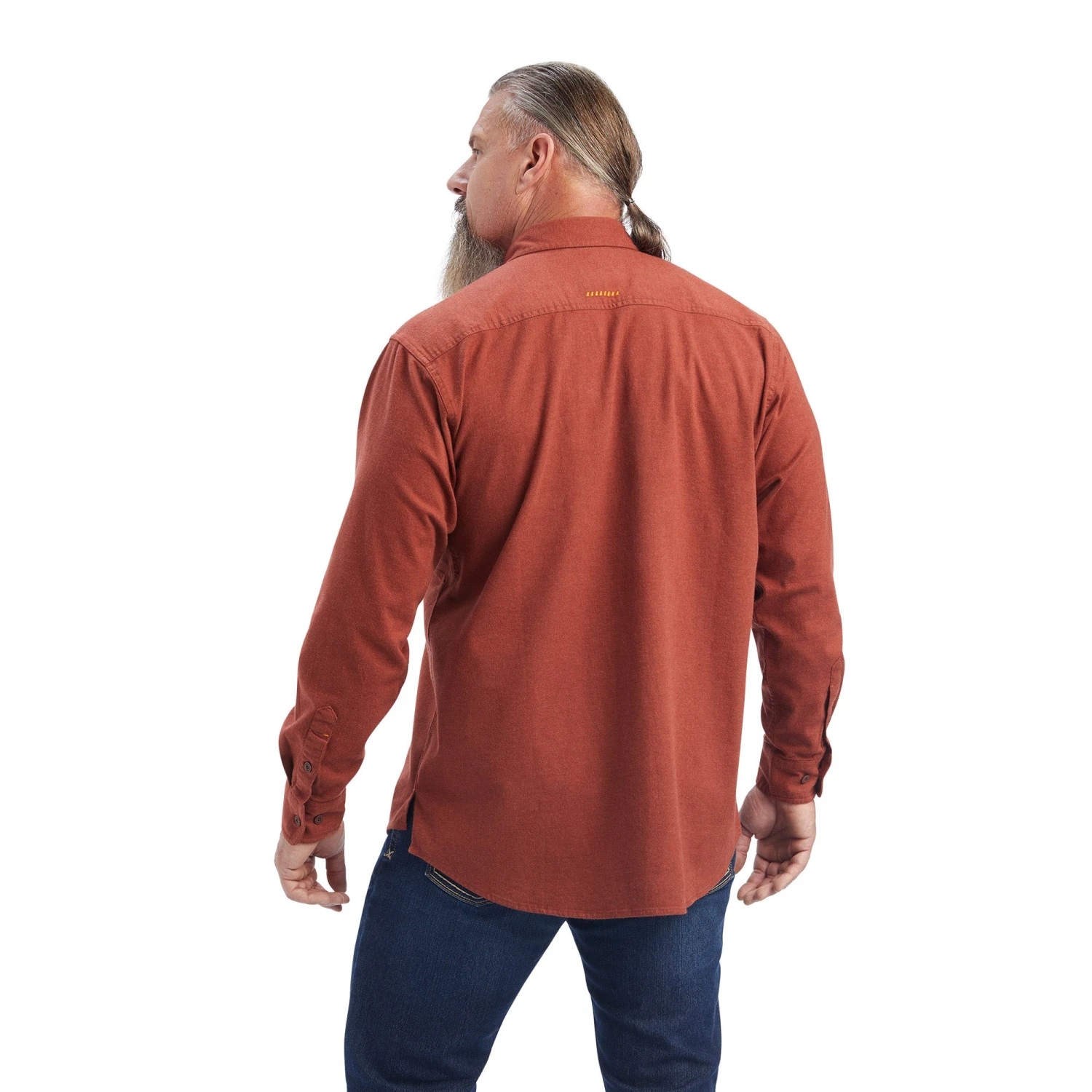 Ariat® Men's Rebar DuraStretch Cherry Mahogany Work Shirt 10041604 2 Ariat® Men's Rebar DuraStretch Cherry Mahogany Work Shirt 10041604 - Image 2