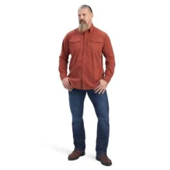 Ariat® Men's Rebar DuraStretch Cherry Mahogany Work Shirt 10041604 9 Ariat® Men's Rebar DuraStretch Cherry Mahogany Work Shirt 10041604 -Ariat Style F22 MNS WORK 10041604 full