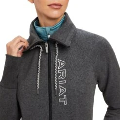 Ariat Ladies Team Logo Full Zip Charcoal Grey Sweatshirt 10041227 -Ariat Style F22 WMS ENGL 10041227 detail01