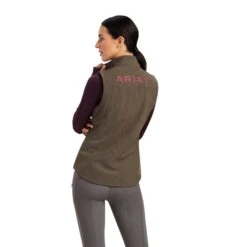 Ariat Ladies Team Softshell Banyan Bark Heather Vest 10041274 9 Ariat Ladies Team Softshell Banyan Bark Heather Vest 10041274 -Ariat Style F22 WMS ENGL 10041274 back