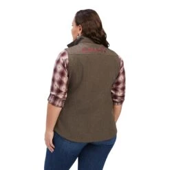 Ariat Ladies Team Softshell Banyan Bark Heather Vest 10041274 10 Ariat Ladies Team Softshell Banyan Bark Heather Vest 10041274 -Ariat Style F22 WMS ENGL 10041274 back plus