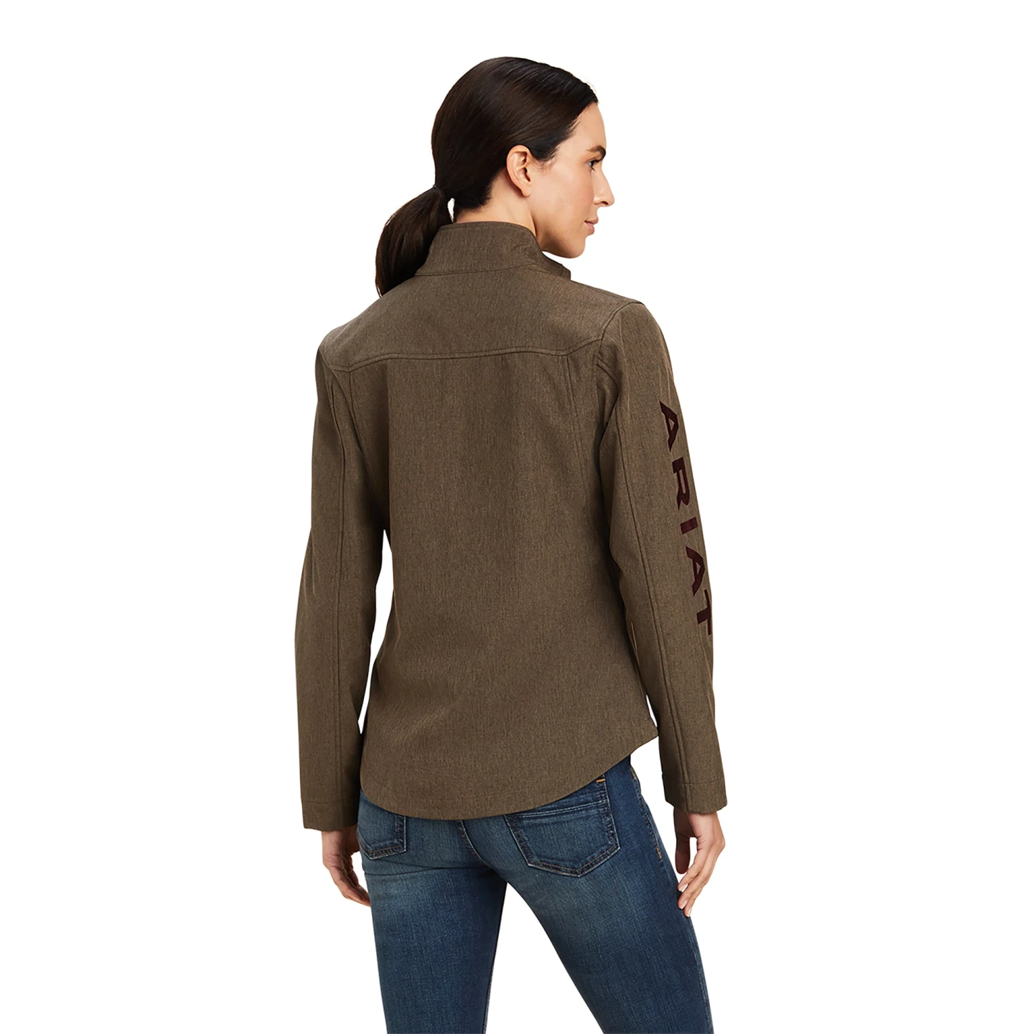 Ariat Ladies New Team Softshell Banyan Bark Heather Brown Jacket 10041282 3 Ariat Ladies New Team Softshell Banyan Bark Heather Brown Jacket 10041282 - Image 3