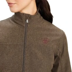 Ariat Ladies New Team Softshell Banyan Bark Heather Brown Jacket 10041282 12 Ariat Ladies New Team Softshell Banyan Bark Heather Brown Jacket 10041282 -Ariat Style F22 WMS ENGL 10041282 detail01