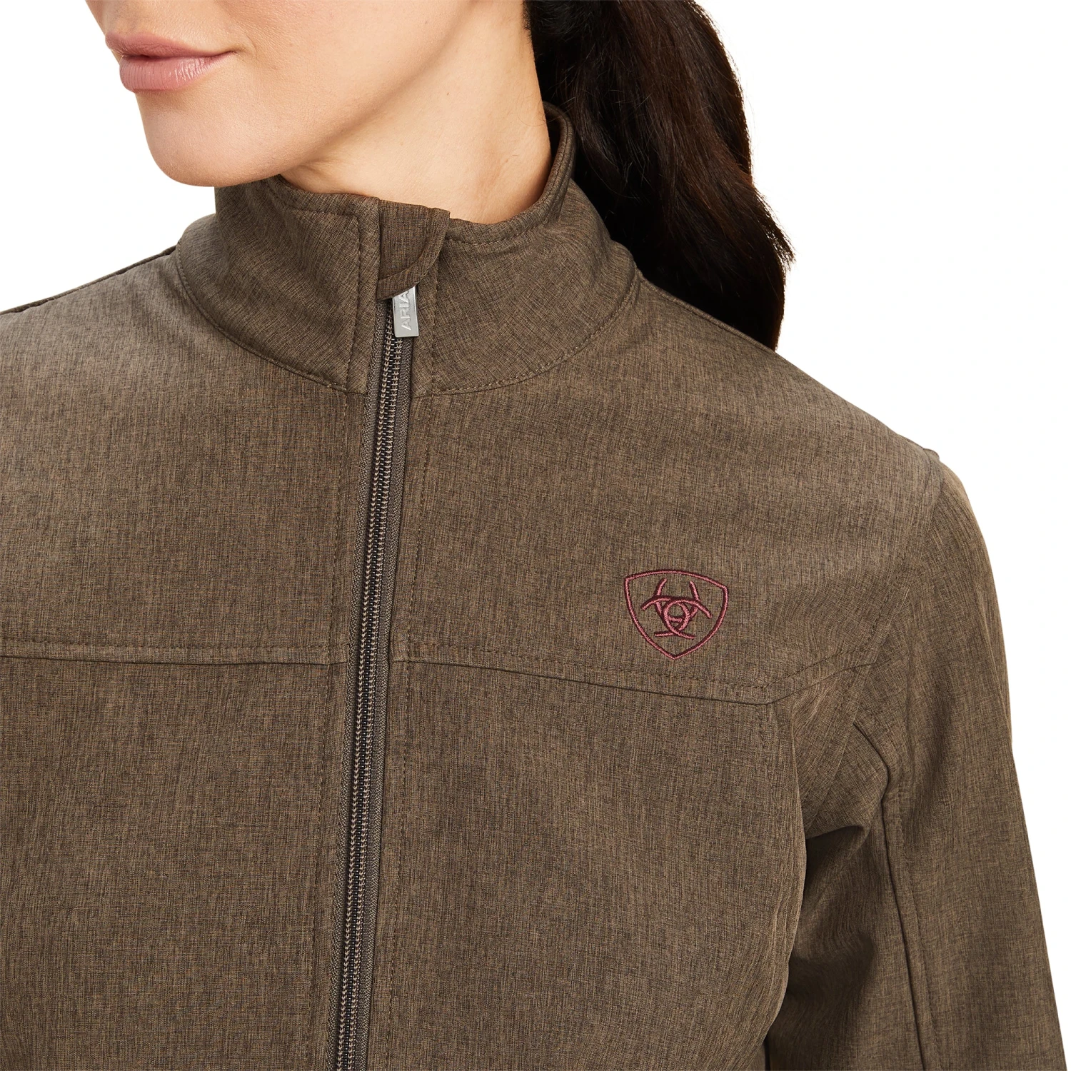 Ariat Ladies New Team Softshell Banyan Bark Heather Brown Jacket 10041282 5 Ariat Ladies New Team Softshell Banyan Bark Heather Brown Jacket 10041282 - Image 5