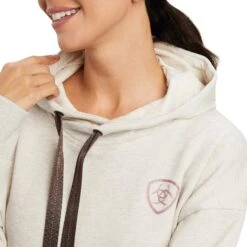 Ariat® Ladies Rabere Oatmeal Heather Logo Pullover Hoodie 10041328 -Ariat Style F22 WMS ENGL 10041328 detail01