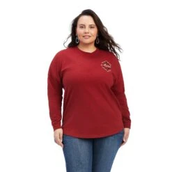 Ariat® Ladies Heather Red R.E.A.L.™ Graphic T-Shirt 10041335 -Ariat Style F22 WMS WEST 10041335 front plus