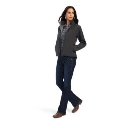 Ariat® Ladies Team Patriot Softshell Charcoal Heather Jacket 10041438 -Ariat Style F22 WMS WEST 10041438 full 1