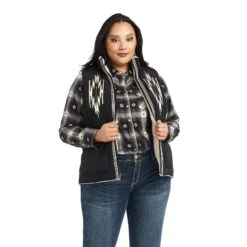 Ariat® Ladies Black Dilon Chimayo Vest 10042134 -Ariat Style F22 WMS WEST 10042134 front plus