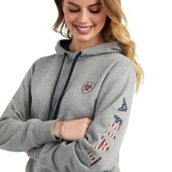 Ariat® Ladies Heather Grey Thunderbird Chimayo Hoodie 10042138 -Ariat Style F22 WMS WEST 10042138 detail01
