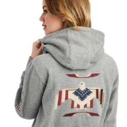 Ariat® Ladies Heather Grey Thunderbird Chimayo Hoodie 10042138 -Ariat Style F22 WMS WEST 10042138 detail02