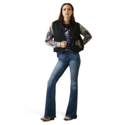 Ariat® Ladies Black & Grey Embroidered Chimayo Jacket 10042146 -Ariat Style F22 WMS WEST 10042146 full