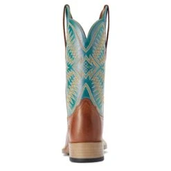 Ariat® Ladies Odessa Almond Roca & Metallic Turqueza Boots 10042387 -Ariat Style F22 WMS WEST 10042387 heel