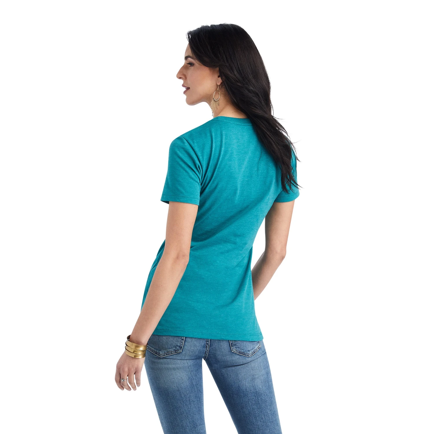 Ariat® Ladies Howdy Graphic Teal Green Heather T-shirt 10042726 2 Ariat® Ladies Howdy Graphic Teal Green Heather T-shirt 10042726 - Image 2