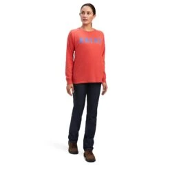 Ariat Ladies Rebar Block Coral T-Shirt 10041437 -Ariat Style F22 WMS WORK 10041437 full