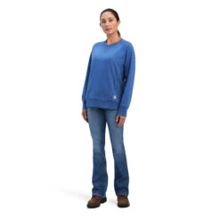 Ariat Ladies Rebar Work Fleece Navy Pullover Sweatshirt 10041442 -Ariat Style F22 WMS WORK 10041442 full