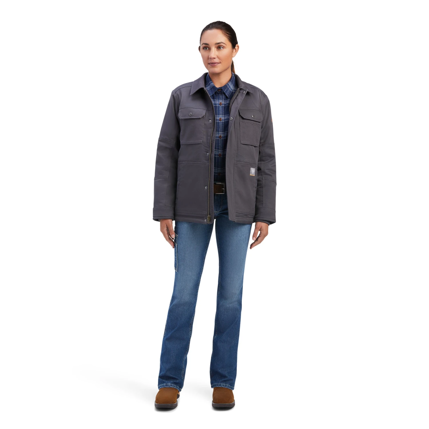 Ariat Rebar DuraCanvas Sherpa Lined Grey Jacket 10041469 1 Ariat Rebar DuraCanvas Sherpa Lined Grey Jacket 10041469