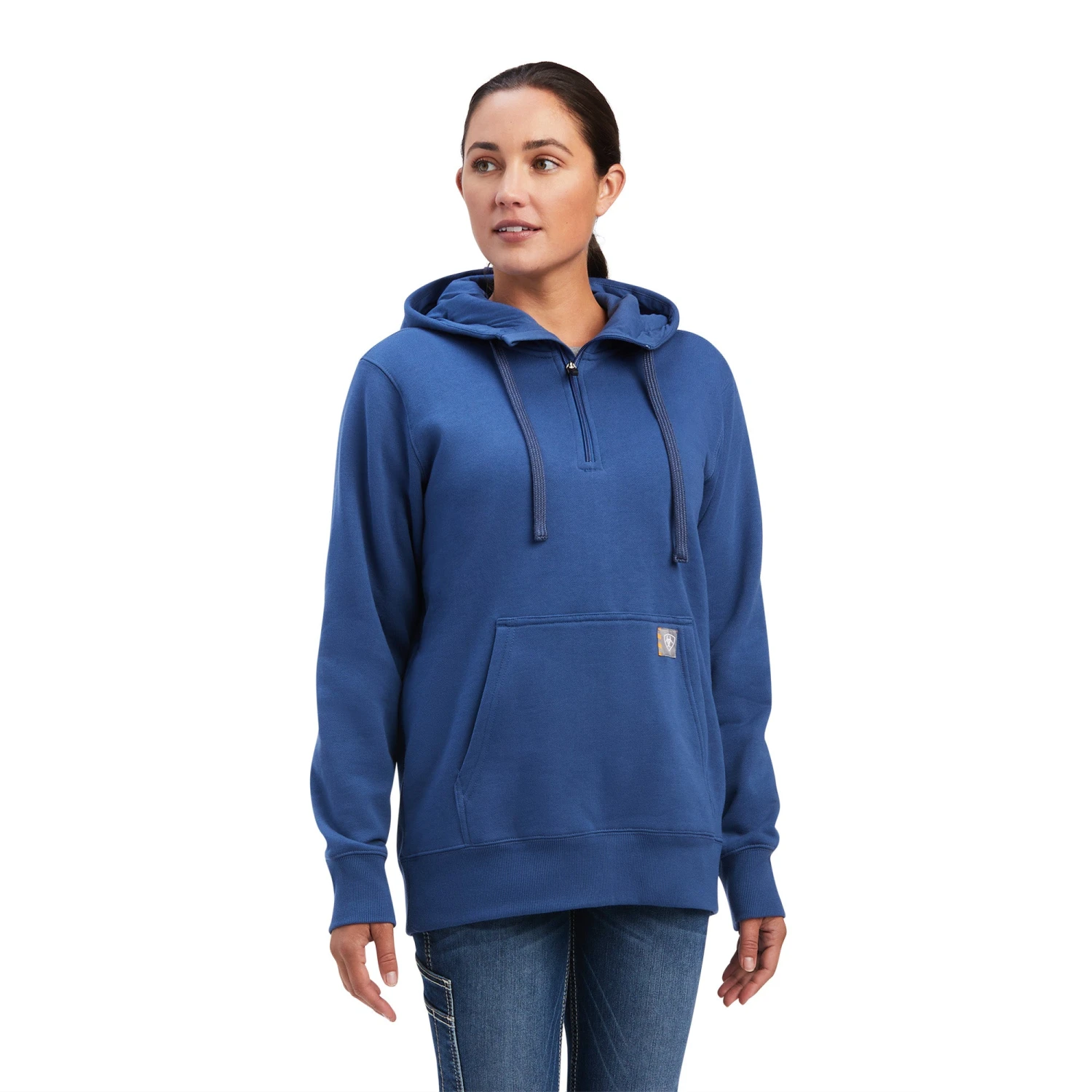 Ariat® Ladies Rebar Skill Set 1/2 Zip Navy Pullover Hoodie 10041597 1 Ariat® Ladies Rebar Skill Set 1/2 Zip Navy Pullover Hoodie 10041597