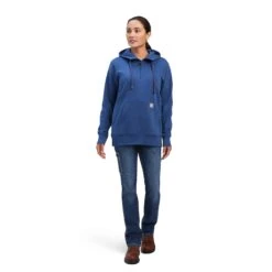 Ariat® Ladies Rebar Skill Set 1/2 Zip Navy Pullover Hoodie 10041597 12 Ariat® Ladies Rebar Skill Set 1/2 Zip Navy Pullover Hoodie 10041597 -Ariat Style F22 WMS WORK 10041597 full