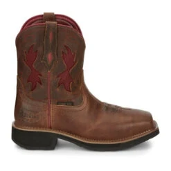 Justin Ladies Lathey Brown Nano Composite Square Toe Work Boots GY9962 9 Justin Ladies Lathey Brown Nano Composite Square Toe Work Boots GY9962 -Ariat Style GY9962 617x563 Profile