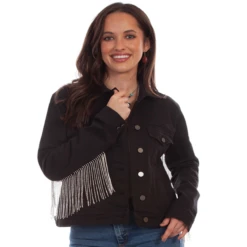 Scully® LadiesFringe Black Denim Jacket HC792-BLK