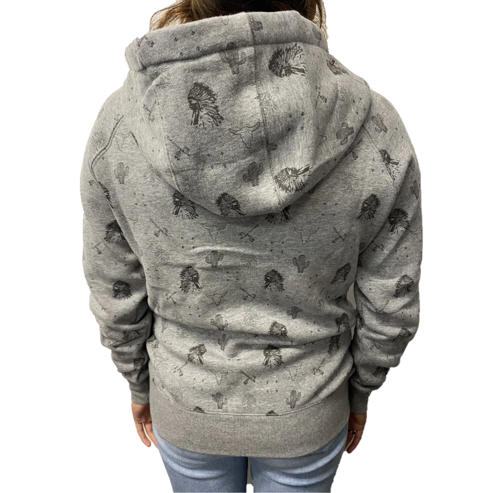Hooey® Ladies Plains Southwestern Patterned Grey Hoodie HH1198GY 3 Hooey® Ladies Plains Southwestern Patterned Grey Hoodie HH1198GY - Image 3